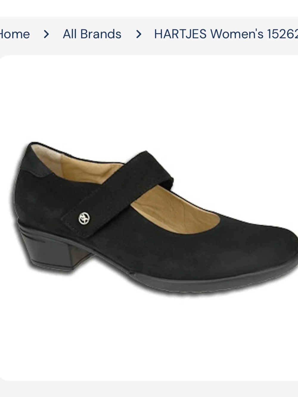 Hartjes Women's Black Nubuck Mary Jane Pumps. 2” heel, size